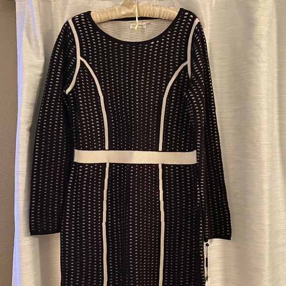 Calvin Klein Black & White Sweater Dress - Picture 1 of 8